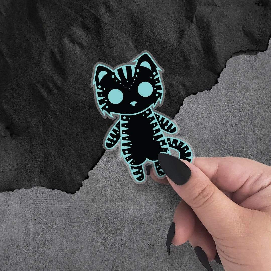 Monster Kitty Society Stickers Sonar the Deep Sea Cat - Clear Vinyl Sticker
