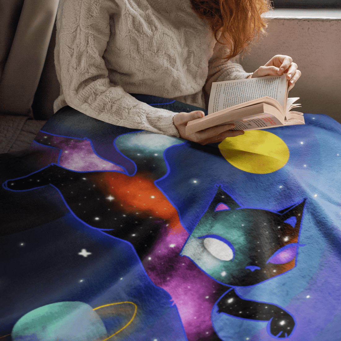 Printful Space Adventure With Supernova - Throw Blanket
