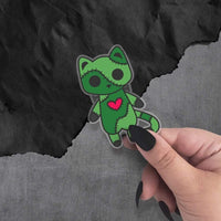 Monster Kitty Society Stickers Stitches the Frankenstein Cat - Vinyl Sticker