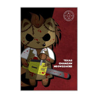 Monster Kitty Society Prints Texas Chainsaw Meowssacre - Leatherface - Postcard Mini Art Print